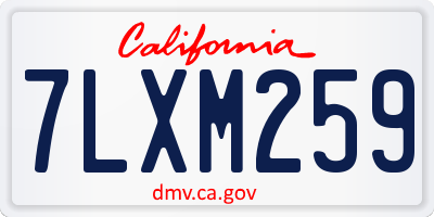 CA license plate 7LXM259