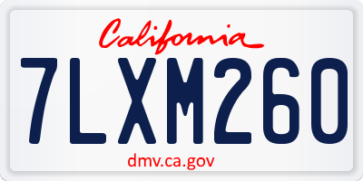 CA license plate 7LXM260