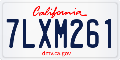 CA license plate 7LXM261