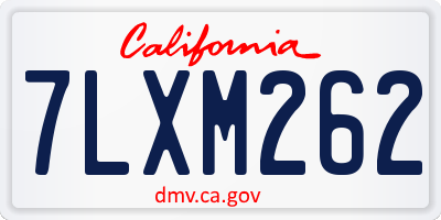 CA license plate 7LXM262