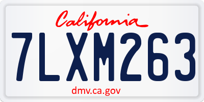 CA license plate 7LXM263