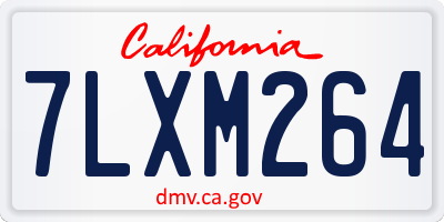 CA license plate 7LXM264