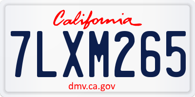 CA license plate 7LXM265