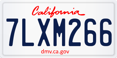 CA license plate 7LXM266