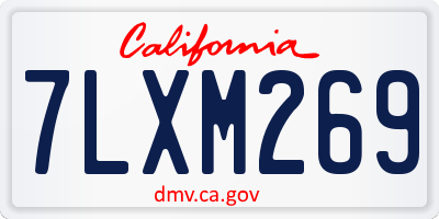 CA license plate 7LXM269
