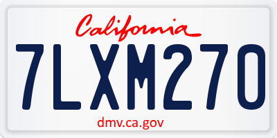 CA license plate 7LXM270