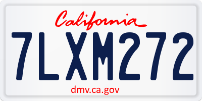 CA license plate 7LXM272