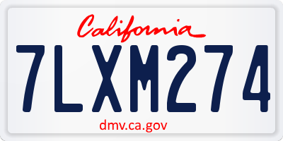 CA license plate 7LXM274