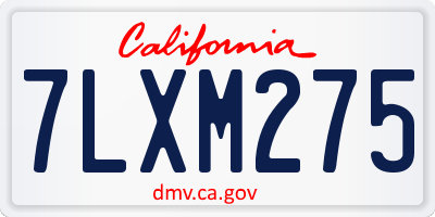 CA license plate 7LXM275
