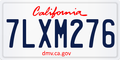 CA license plate 7LXM276