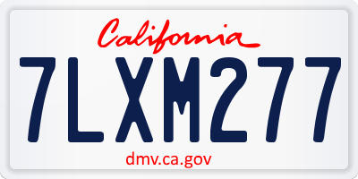CA license plate 7LXM277