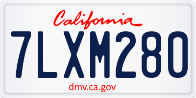 CA license plate 7LXM280