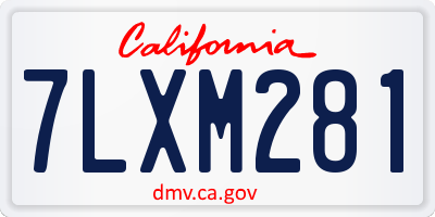 CA license plate 7LXM281