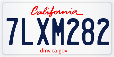 CA license plate 7LXM282