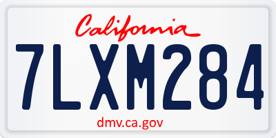 CA license plate 7LXM284