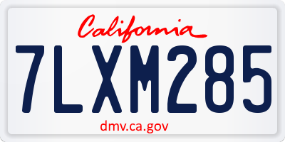 CA license plate 7LXM285