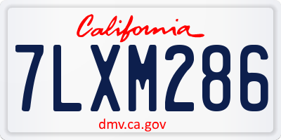 CA license plate 7LXM286