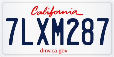 CA license plate 7LXM287