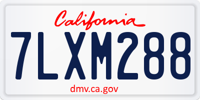 CA license plate 7LXM288