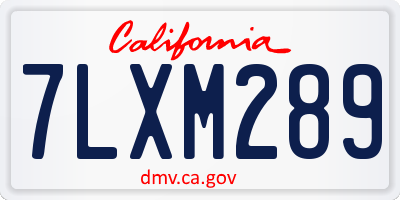 CA license plate 7LXM289