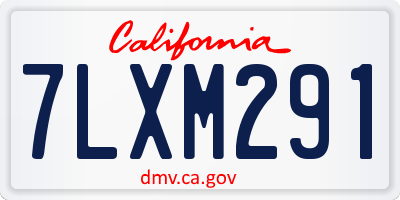 CA license plate 7LXM291