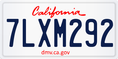 CA license plate 7LXM292