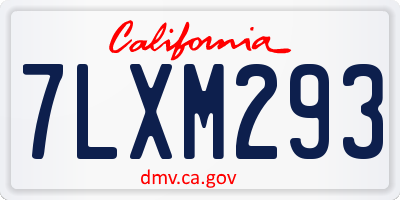 CA license plate 7LXM293
