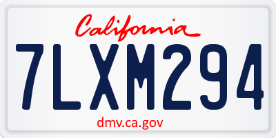 CA license plate 7LXM294