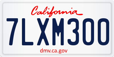 CA license plate 7LXM300