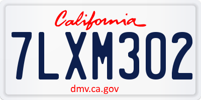 CA license plate 7LXM302
