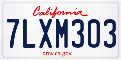 CA license plate 7LXM303