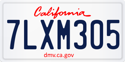CA license plate 7LXM305