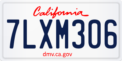 CA license plate 7LXM306