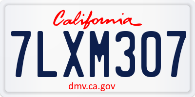 CA license plate 7LXM307