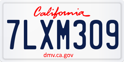 CA license plate 7LXM309