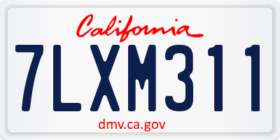 CA license plate 7LXM311
