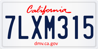 CA license plate 7LXM315