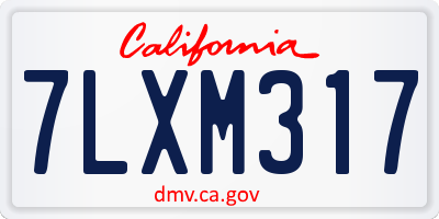 CA license plate 7LXM317