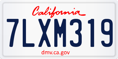 CA license plate 7LXM319