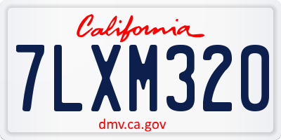 CA license plate 7LXM320