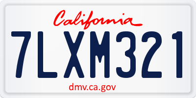 CA license plate 7LXM321