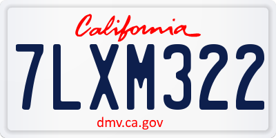 CA license plate 7LXM322