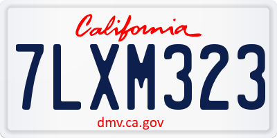 CA license plate 7LXM323