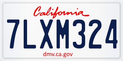 CA license plate 7LXM324
