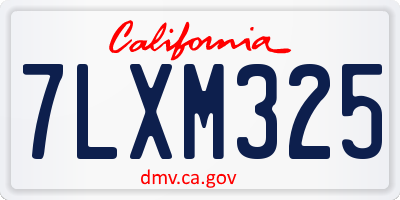 CA license plate 7LXM325