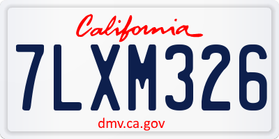 CA license plate 7LXM326