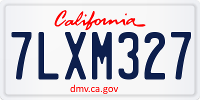 CA license plate 7LXM327