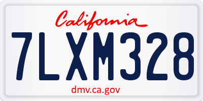 CA license plate 7LXM328