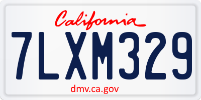 CA license plate 7LXM329