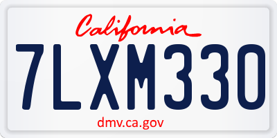 CA license plate 7LXM330